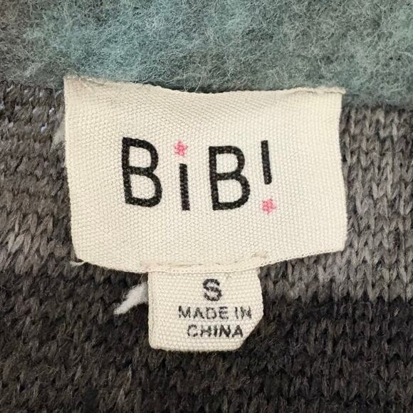 BIBI Plaid Fleece Flannel Shacket Unisex Teal/Gray SzS Streetwear Hipster Urban - Picture 4 of 9